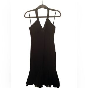 NWT VINTAGE SL FASHIONS PETITE BLACK HALTER NECK DRESS SIZE 6P